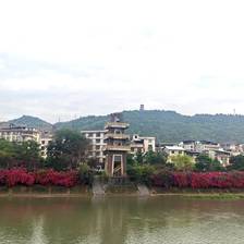 马边县城滨河风光 城市休闲散步打卡处