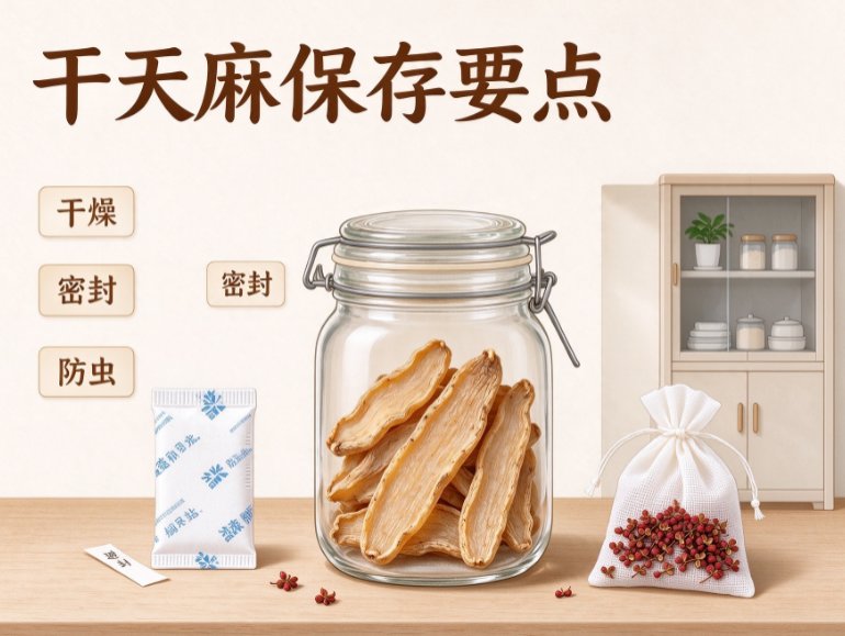 干天麻保存要点.png